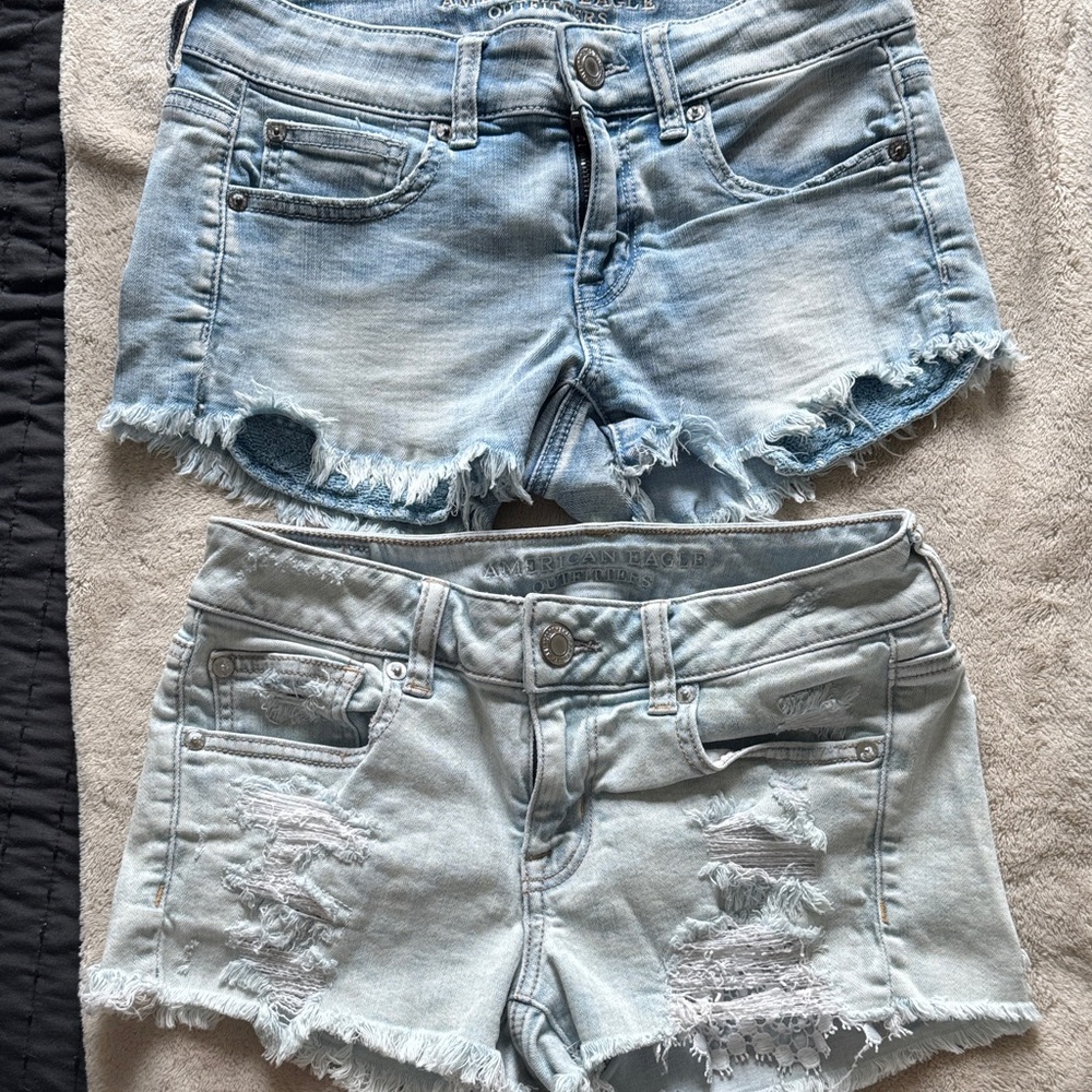 American Eagle Outfitters Light Blue Jean Shorts / Set of 2 / size 2